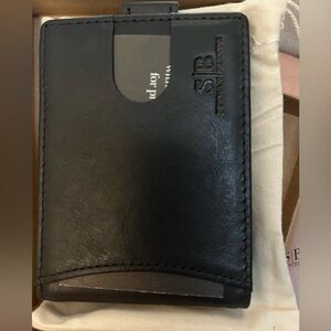 NEW SERMAN BRANDS RFID Blocking Slim Bifold Genuine Leather Wallet w/ Money Clip